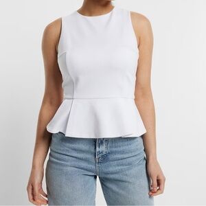 J. Crew White Peplum Tank Top 🤍